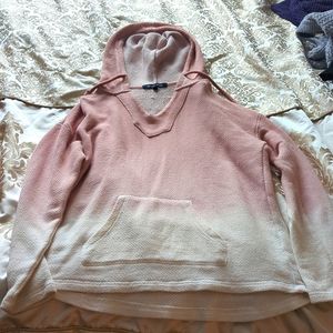 Pink and White Ombre Lightweight Hoodie